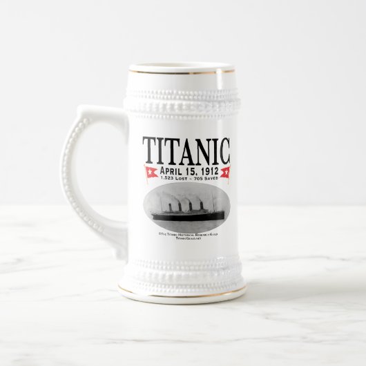 Titanic Ghost Ship Beer Stein (wit) Bierpul (Links)