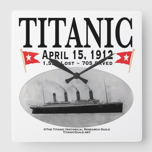 Titanic Ghost Ship Clock Vierkante Klok (Voorkant)