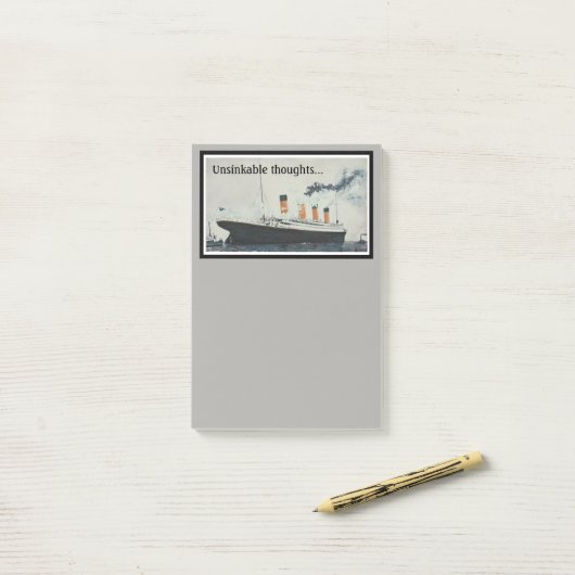 TITANIC Gray Ship Post-it® Notes (Op bureau)