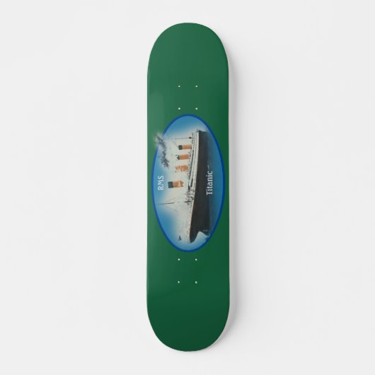 Titanic Green Maritime White Star Line Ship Persoonlijk Skateboard (Voorkant)