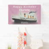 Titanic Happy Birthday Girl Pink Name Ship Spandoek (Insitu)