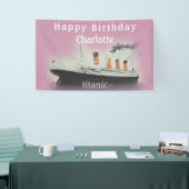 Titanic Happy Birthday Girl Pink Name Ship Spandoek (Beurs)
