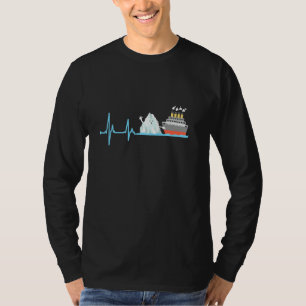 Titanic Heartbeat Funny Iceberg RMS Cruise Ship Bo T-shirt