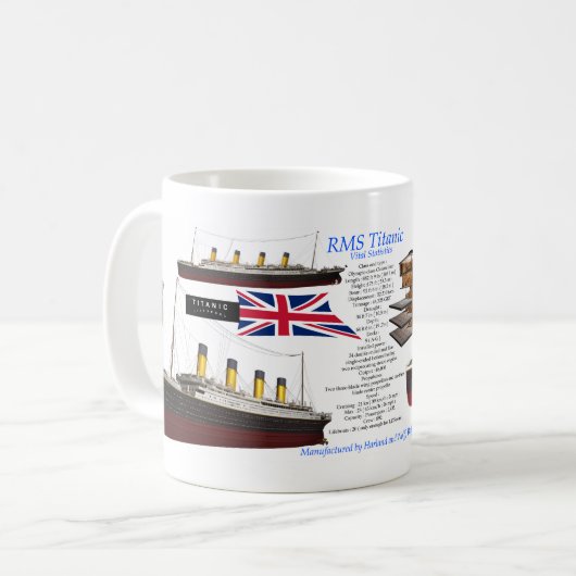 Titanic, het beroemdste schip ter wereld koffiemok (Voorkant links)