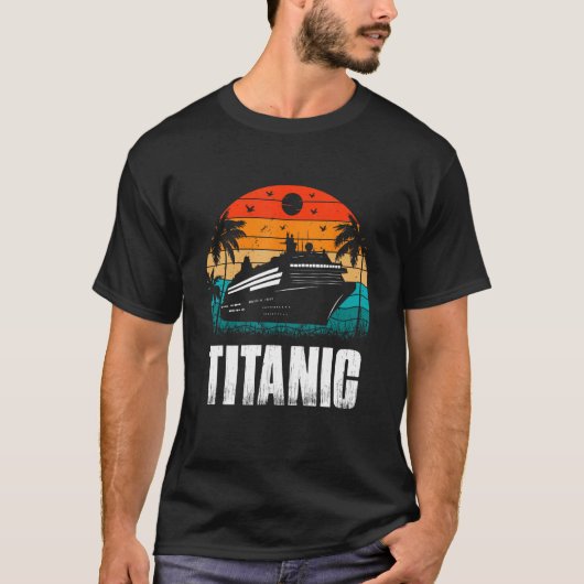 Titanic het onzinkbare schip Retro Sunset Enthusia T-shirt (Voorkant)