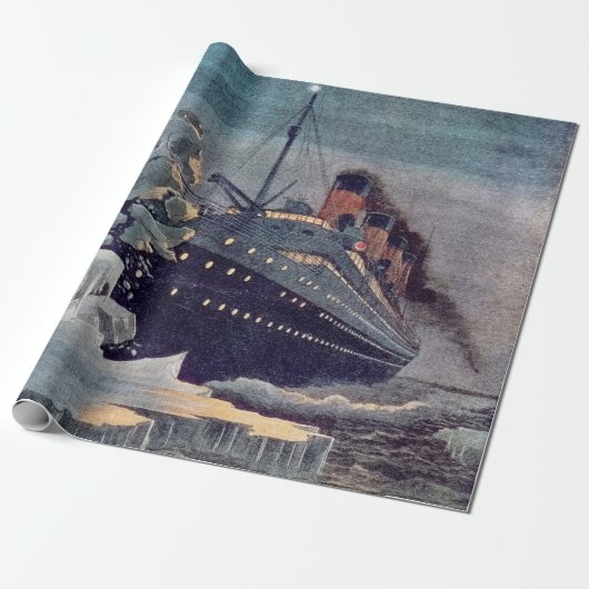 Titanic Hits Iceberg Cadeaupapier (Uitgerold)