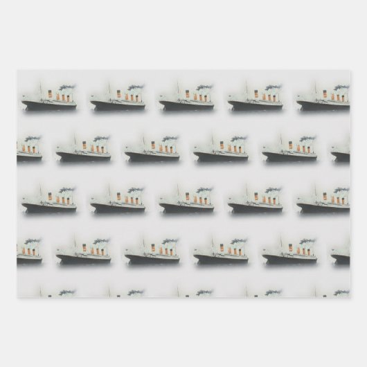 Titanic  Iceberg Grey White Star Line Ship Inpakpapier Vel (Voorkant)