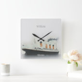 Titanic  Iceberg Grey White Star Line Ship Vierkante Klok (Huis)