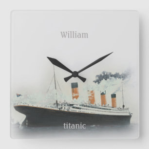 Titanic  Iceberg Grey White Star Line Ship Vierkante Klok