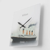 Titanic  Iceberg Grey White Star Line Ship Vierkante Klok (Hoek)