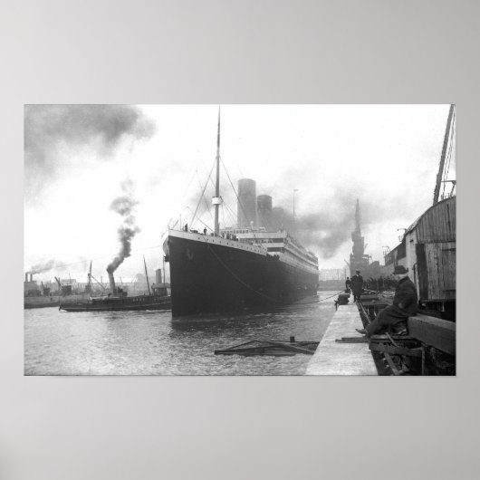 Titanic in de haven van Southampton Poster (Voorkant)