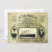 Titanic in memoriam Briefkaart (Voorkant / Achterkant)