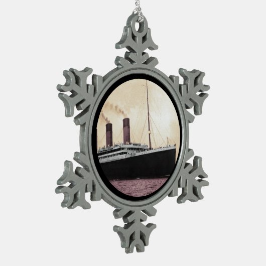 Titanic in Zee Tin Sneeuwvlok Ornament (Links)