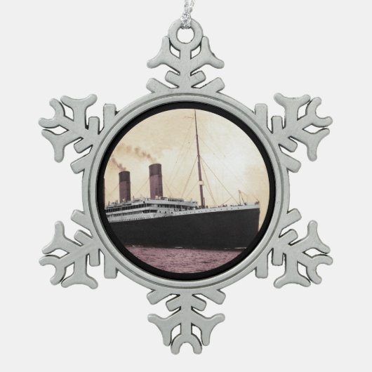 Titanic in Zee Tin Sneeuwvlok Ornament (Voorkant)