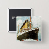 Titanic in Zee Vierkante Button 5,1 Cm (Voorkant /achterkant)