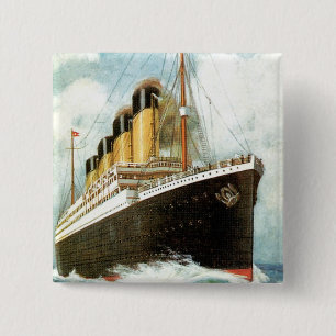Titanic in Zee Vierkante Button 5,1 Cm