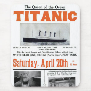 Titanic Koningin Van De Oceaan - White Star Line Muismat