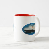 Titanic Maritime Blue RMS White Star Line Ship Tweekleurige Koffiemok (Voorkant rechts)