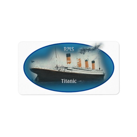 Titanic Maritime Blue White Star Line Ship Etiket (Voorkant)