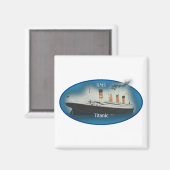Titanic Maritime Blue White Star Line Ship Magneet (Voorkant / Achterkant)