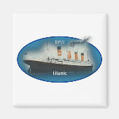 Titanic Maritime Blue White Star Line Ship Magneet (Voorkant)