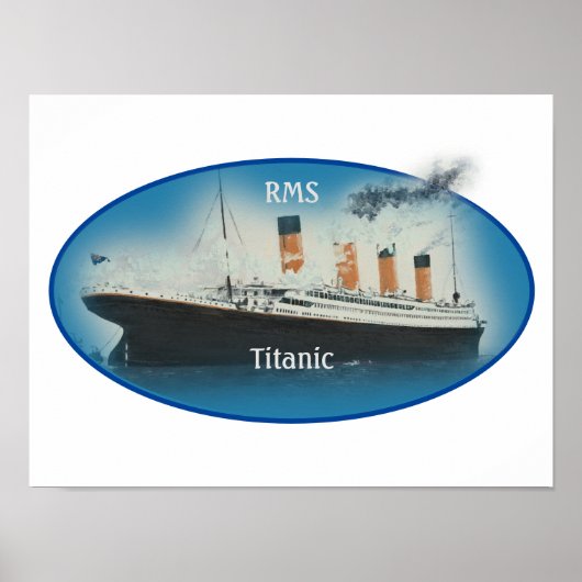 Titanic Maritime Blue White Star Line Ship Poster (Voorkant)