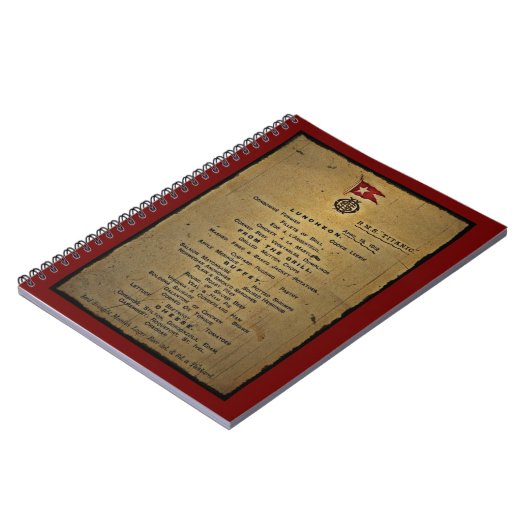 Titanic Menu Notitieboek (Linkerzijde)