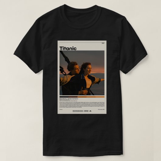 Titanic Movie Poster Print Poster T-shirt (Design voorkant)