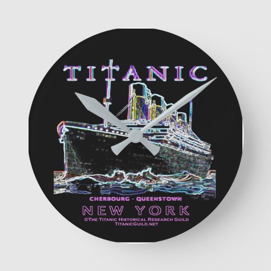 Titanic Neon Clock Ronde Klok (Voorkant)