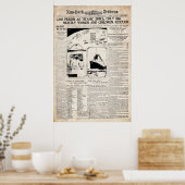 Titanic New York Tribune Newspaper Reprint Poster (Keuken)