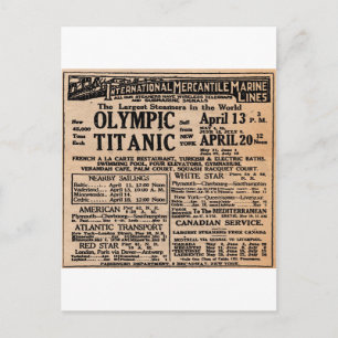 Titanic Newspaper Ad Briefkaart