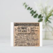 Titanic Newspaper Ad Briefkaart (Staand voorkant)