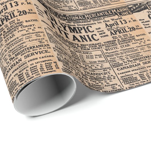 Titanic Newspaper Ad Cadeaupapier (Rol Hoek)