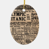 Titanic Newspaper Ad Keramisch Ornament (Voorkant)