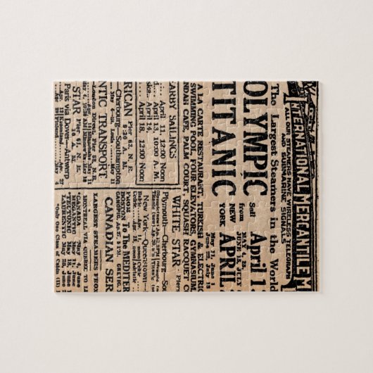 Titanic Newspaper Ad Legpuzzel (Horizontaal)