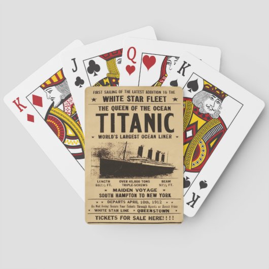 Titanic Newspaper Pokerkaarten (Achterkant)