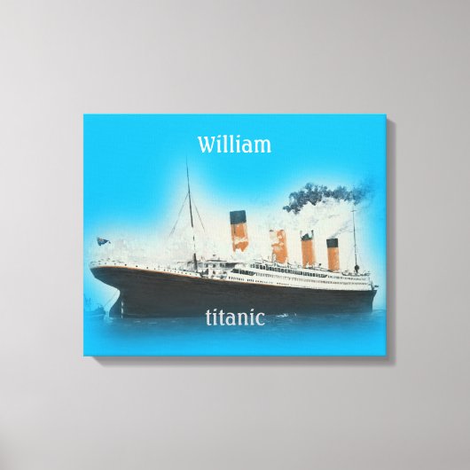 Titanic  Ocean Blue White Star Ship Canvas Afdruk (Voorkant)