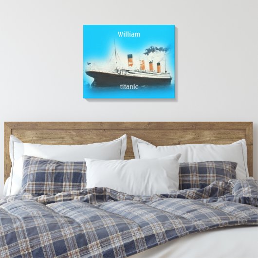 Titanic  Ocean Blue White Star Ship Canvas Afdruk (Insitu (Slaapkamer))