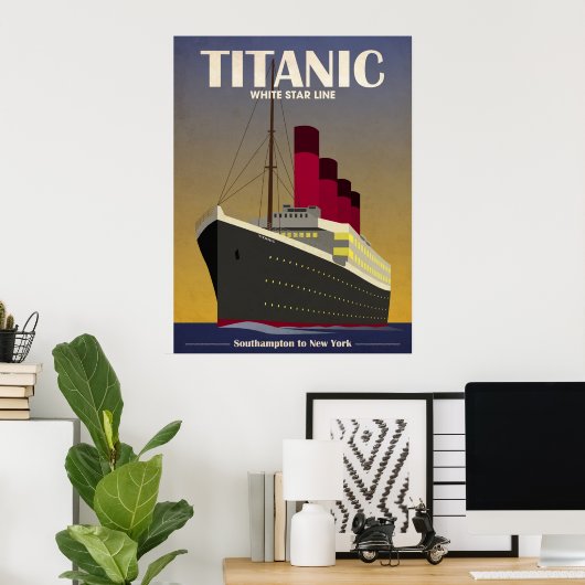 Titanic Ocean Liner Art Deco Print (Thuiskantoor)
