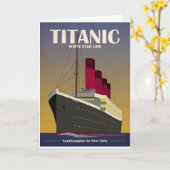Titanic Ocean Liner Art Deco Print Kaart (Gele Bloem)