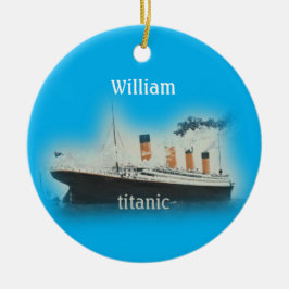 Titanic Ocean Liner Blue Name Ship Keramisch Ornament