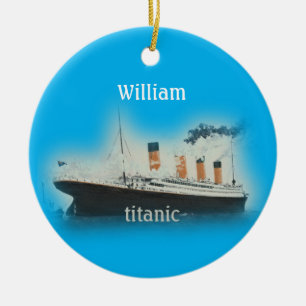  Titanic Ocean Liner Blue Name Ship Keramisch Ornament