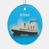  Titanic Ocean Liner Blue Name Ship Keramisch Ornament (Links)
