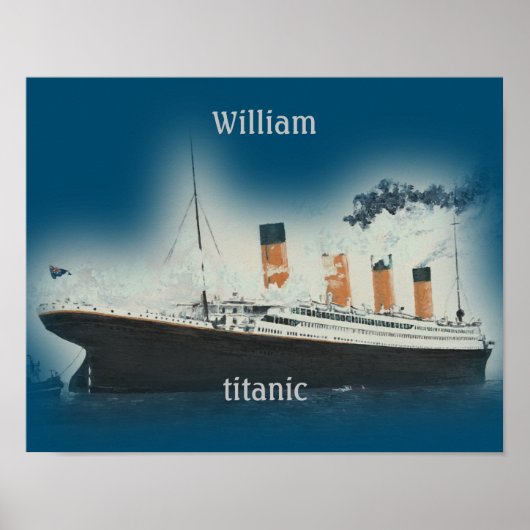  Titanic Ocean Liner Boy Zee Name Ship Poster (Voorkant)