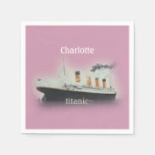  Titanic Ocean Liner Girl Pink Name Ship Servet (Voorkant)