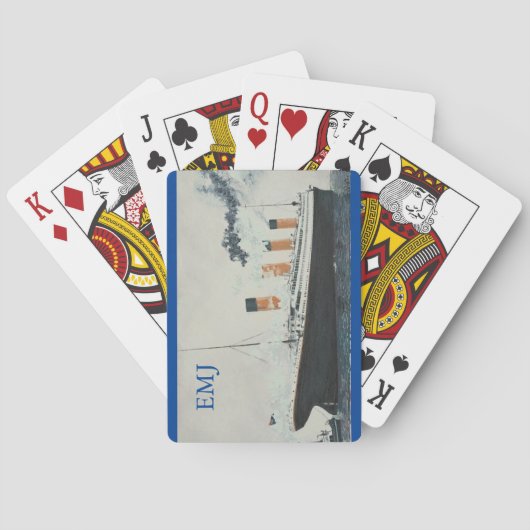 TITANIC  Ocean Liner Monogram Name RMS Pokerkaarten (Achterkant)