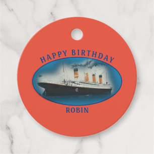 Titanic Oranje Birthday Ship Bedankjes Labels