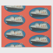 Titanic Oranje Birthday Ship Cadeaupapier (Vlak)