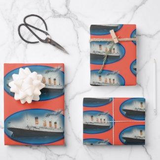 Titanic Oranje Birthday Ship Inpakpapier Vel