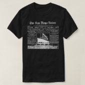 TITANIC Oude Krant 1912 T-shirt (Design voorkant)